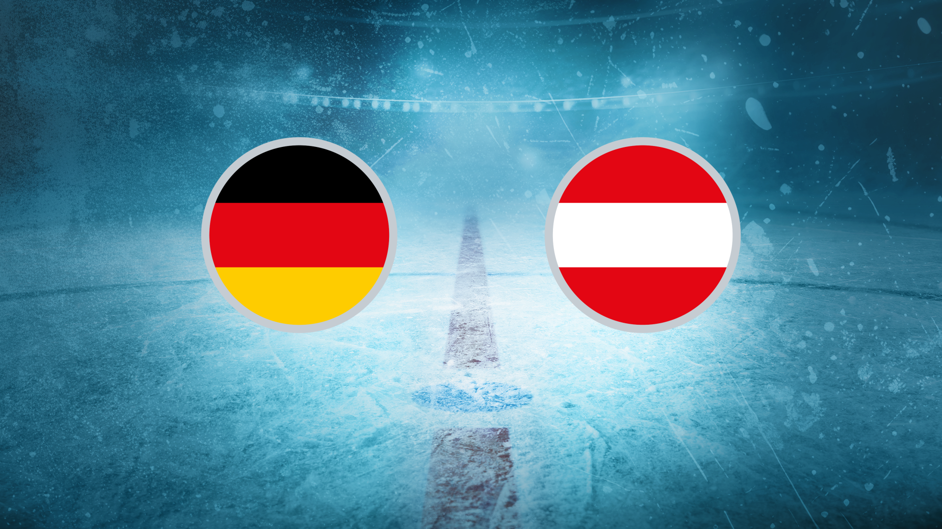 Werbegrafik mit jeweils einer Flagge von Deutschland und Österreich